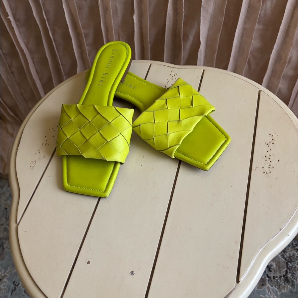 Gianni Bini Yellow Woven Sandals